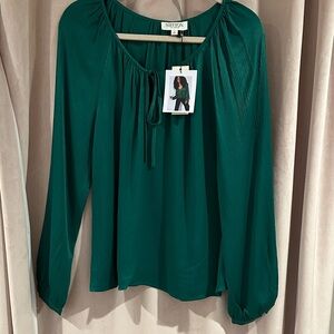 Nation LTD Green Satin Top